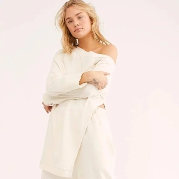 Free People Beach Cream Mercer Top S - Picture 1 of 6